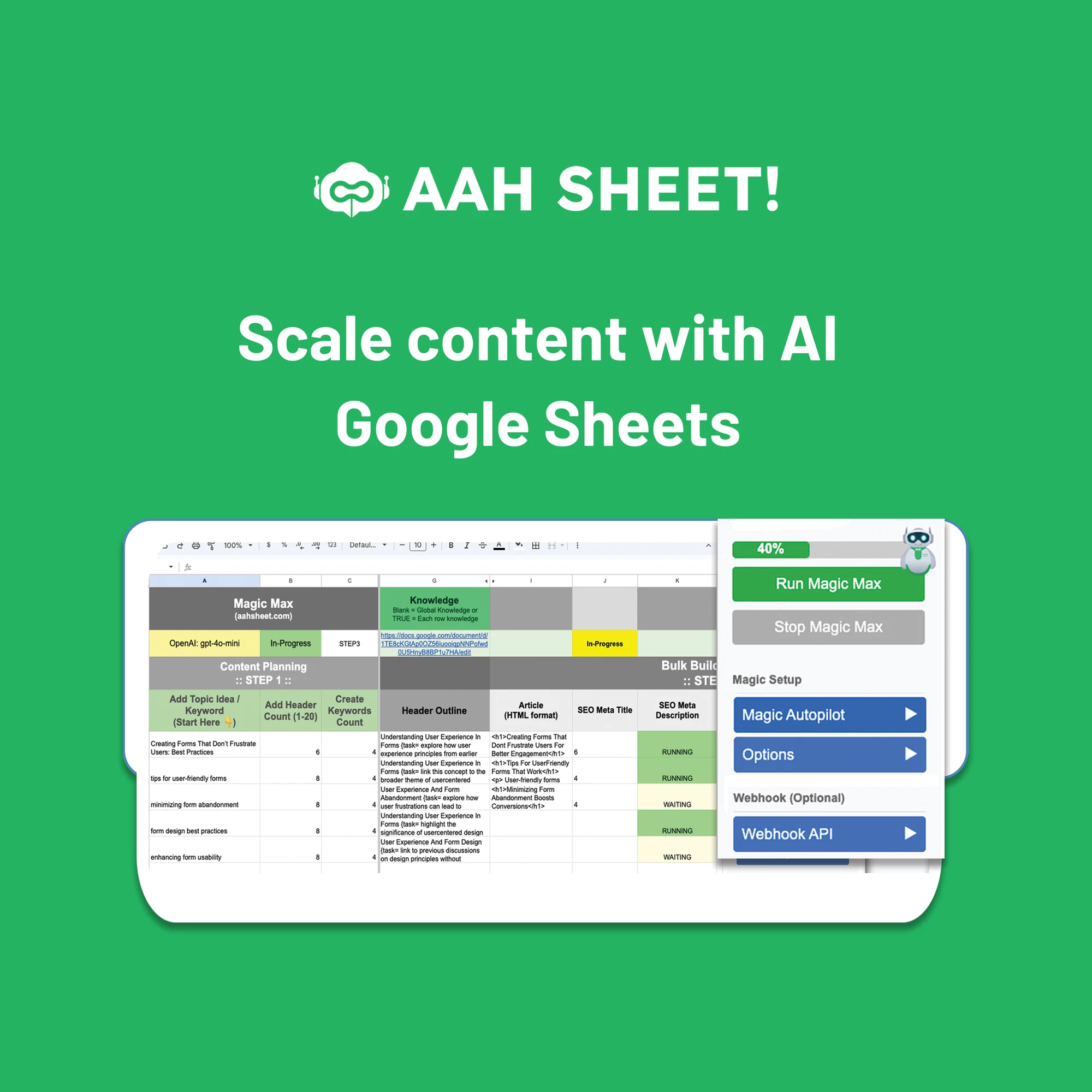 Original AAH Sheet product image